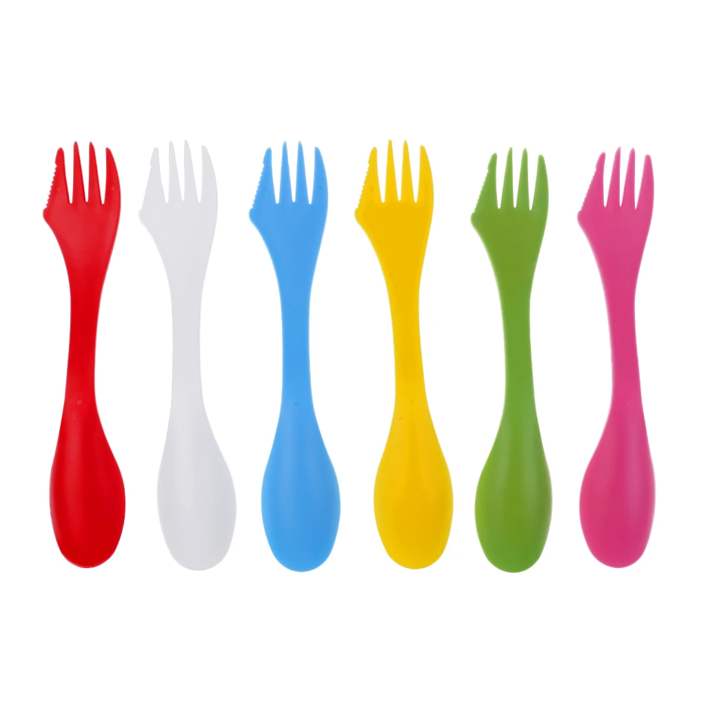 Портативная походная посуда 3 в 1 6 шт./компл. Spork Combo ложка столовые приборы для