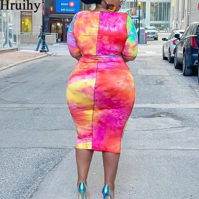 

Summer Clothes Woman 2021 Sets Africa Style Loose Fashion 2 Piece Set Women Tie Dye Print Streetwear Plus Size Sets Party Club
