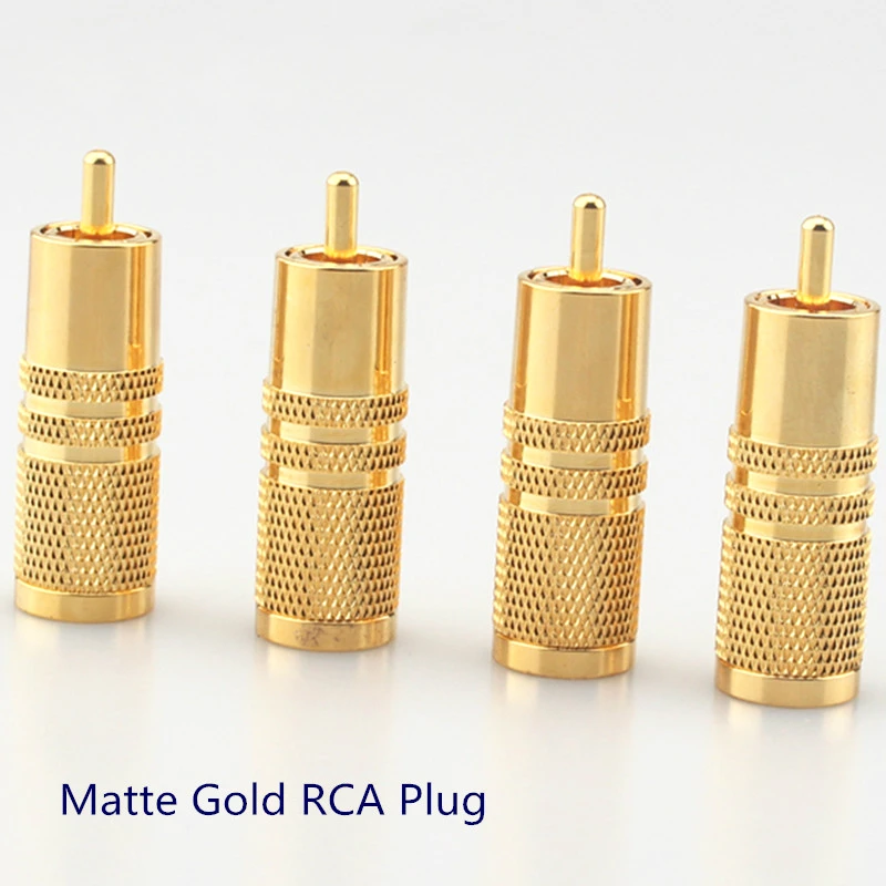 

Gold Plated RCA Plug AV Plug Audio Cable Adapter Connector 8-10mm Installed - (4 Pcs )