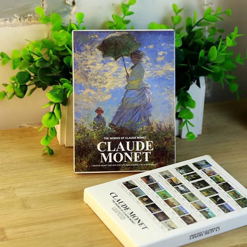 

30 sheets/pack Claude Monet Oil Painting Postcard Vintage Paintings Postcards Greeting Card Wish Card Fashion Gift