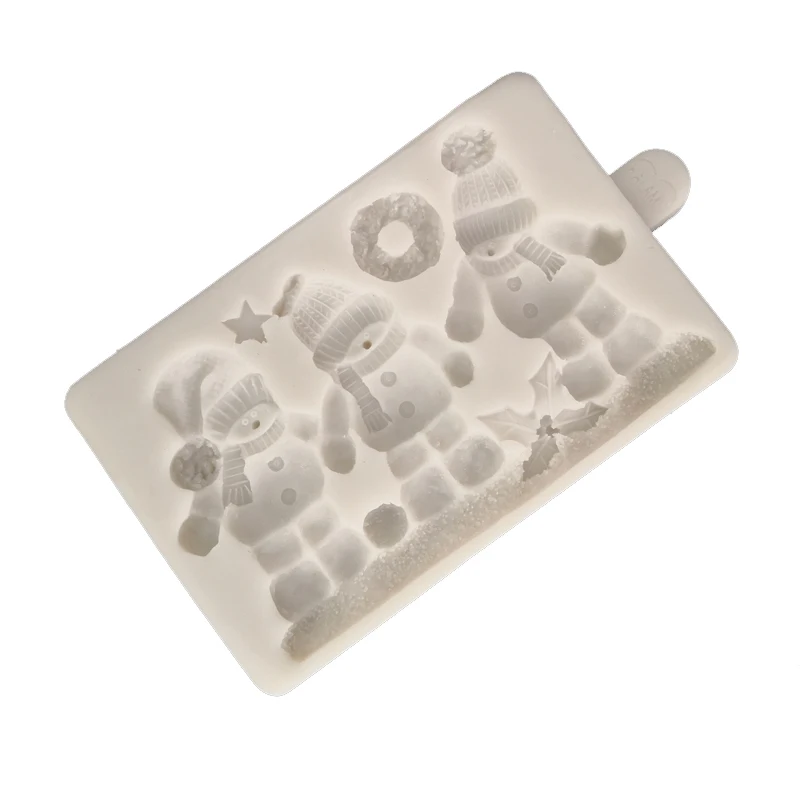 НОВАЯ РОЖДЕСТВЕНСКАЯ силиконовая форма в виде снеговика для помадки инструмент