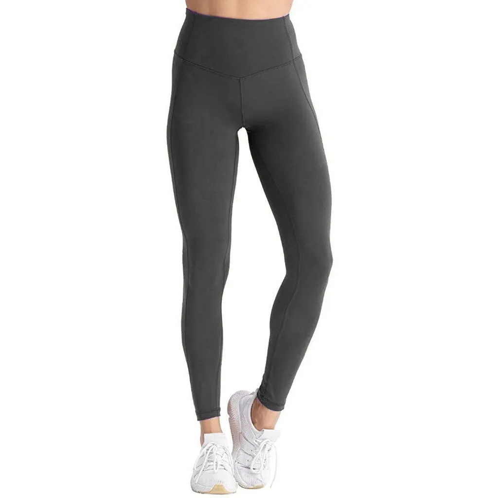 Модные Женские однотонные леггинсы с карманами для упражнений спортивные бега