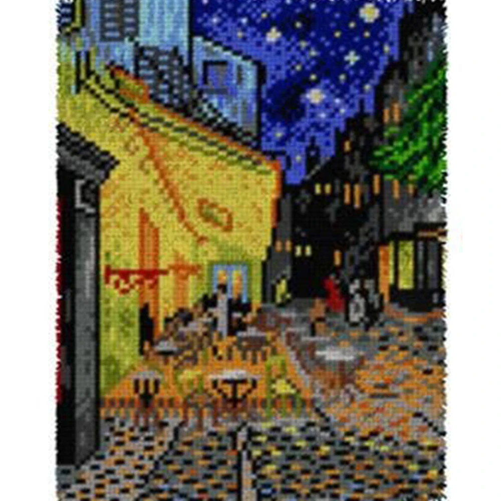 

Latch hook kit Crafts for adults Embroidery carpet Cross stitch embroidery on printed canvas Crochet strings rugs Night Tapestry