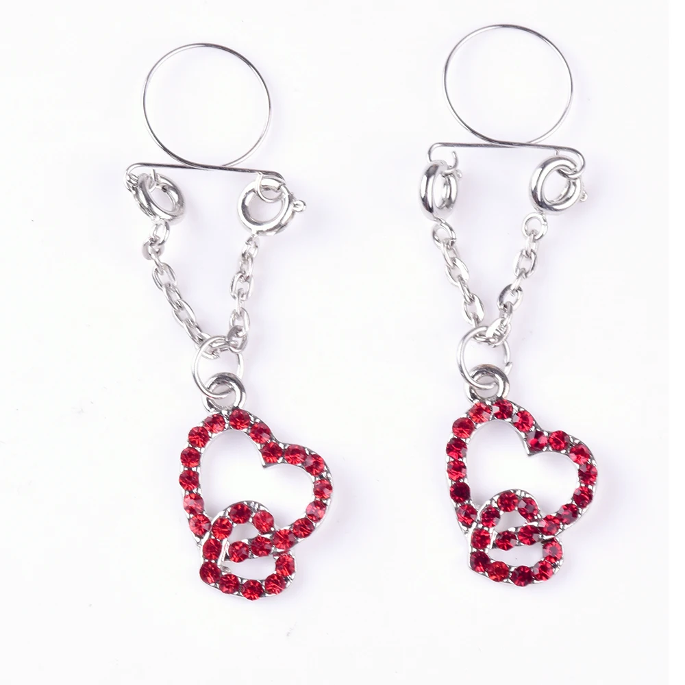 Пикантные клипсы без пирсинга имитация кольца для сосков украшения тела двойные