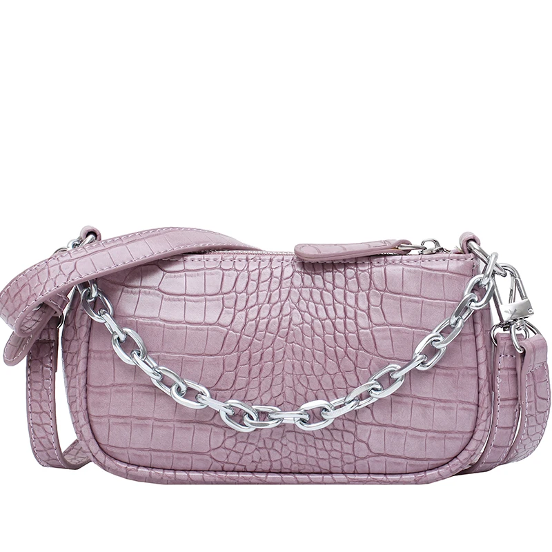 

stone PU Leather Shoulder Bags For Women 2021 Chain Design Luxury MINI Hand Bag Female Travel Solid Color Simple clutch purse