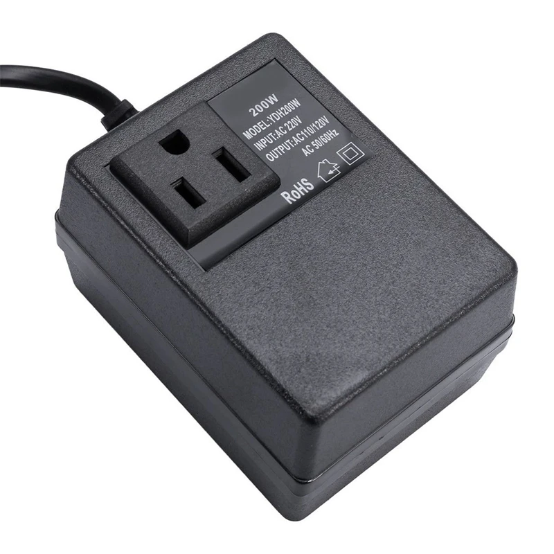 200W Напряжение преобразователь 220V до 110V Шаг вниз путешествия трансформатор