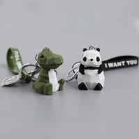 cute dinosaur keychain animal panda cartoon keychains mobile phone bag car pendant key ring fashion gift accessories key chain