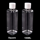 Пустая многоразовая бутылка 100 мл, квадратная банка для отжима, пластиковые бутылки, контейнер для макияжа, дорожные косметические контейнеры, бутылка для лосьона