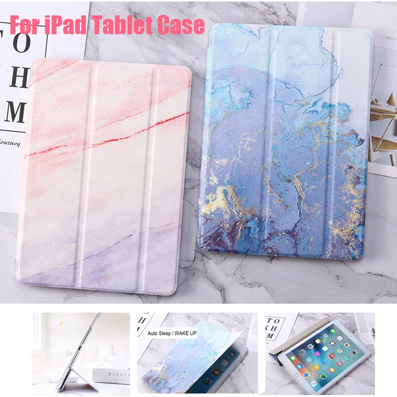 Мраморный чехол для ipad 2 3 4 9 7 дюйма 2017 2018 кожаный из ТПУ трехскладной подставка