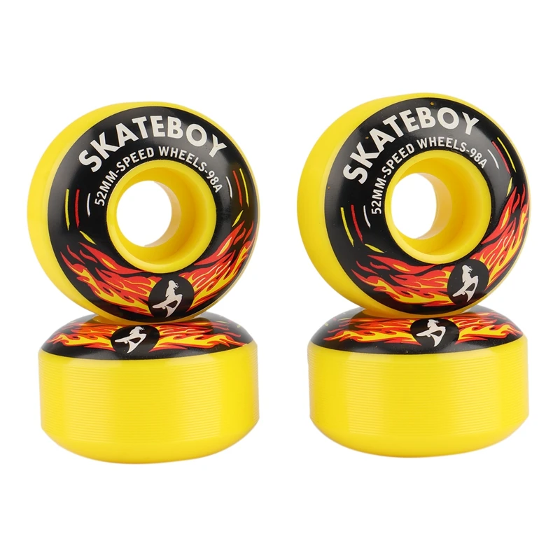 

SKATEBOY Skateboard Wheel Four-Wheel Double-Warping Fancy Action Game 52x32 High Rebound 98A Competitive Wheel