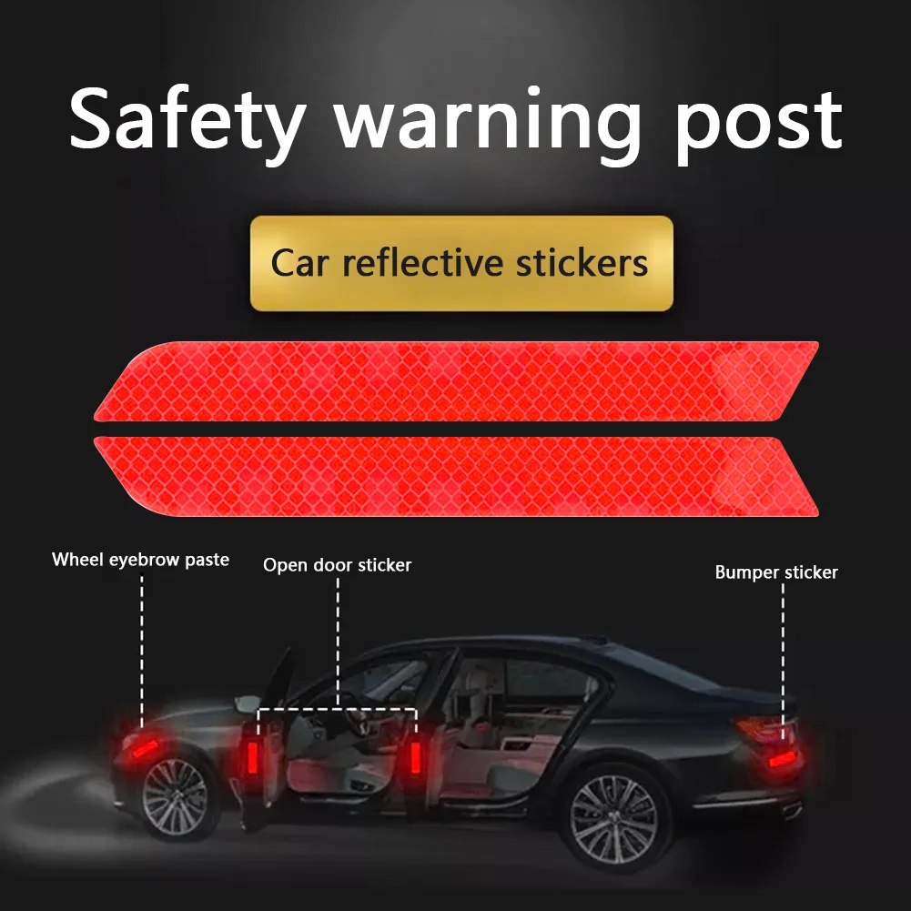 

1 Pair Car Rear Bumper Reflective Strip Night Safety Warning Stickers Universal Rear Bumper Reflective Strip Stickers