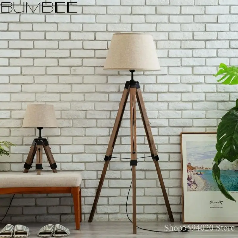 Деревянный напольный светильник Ins в скандинавском стиле креативная