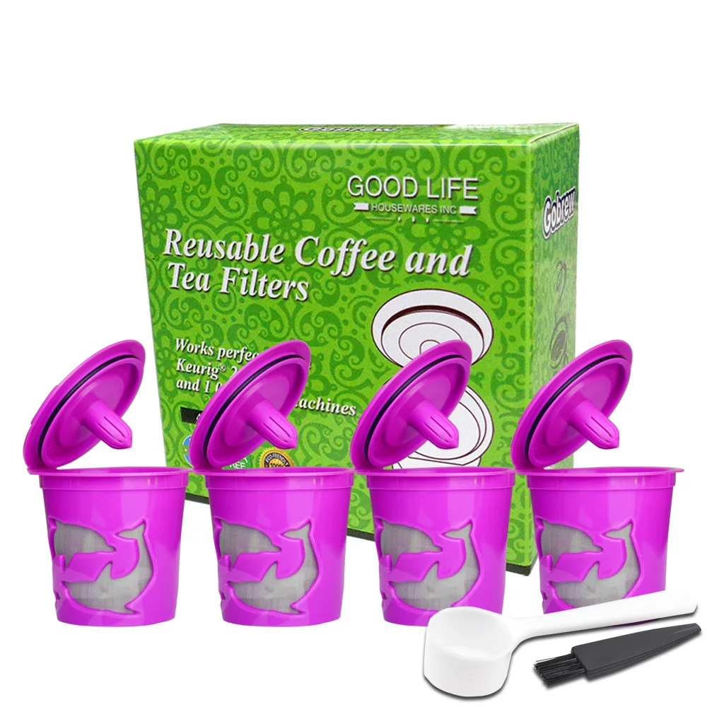 

4pcs Coffee Capsules Cup for K Cup Refillable Coffee Filters Stainless Steel Mesh for Keurig 2.0 Coffee Machine Accessories
