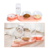 cat bowl feeder pet dog drinker food dispenser automatic drinking water bottle container plate fountain dog bowls with stand