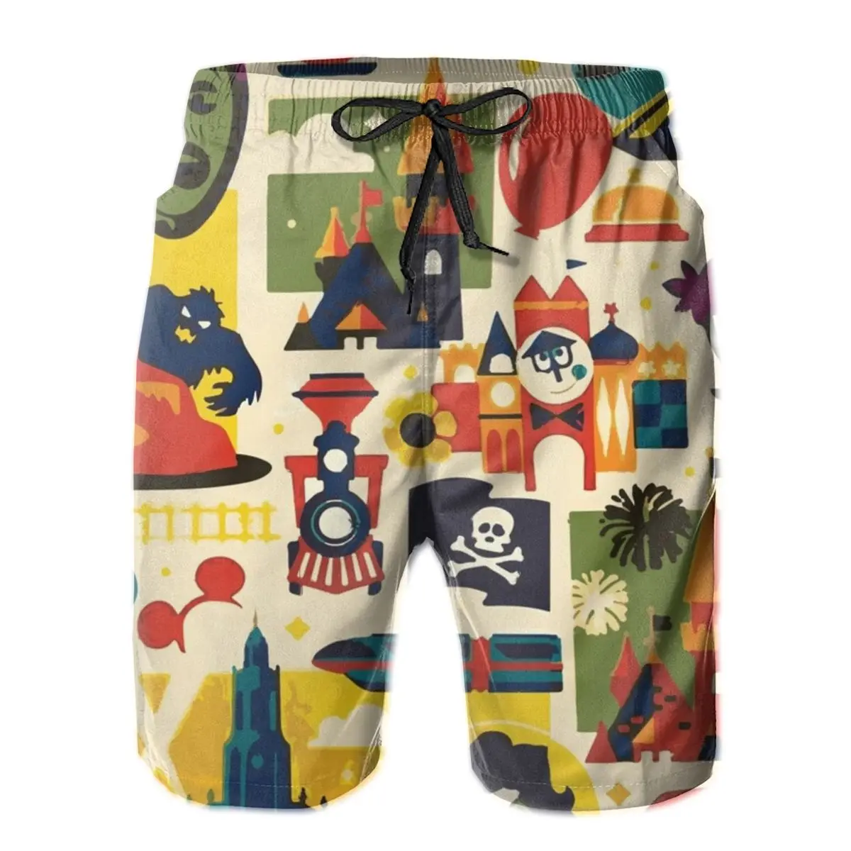 

Мужские штаны с волшебным рисунком, пляжные плавки для серфинга, спортивные быстросохнущие сетчатые Повседневные Симпатичные винтажные шо...