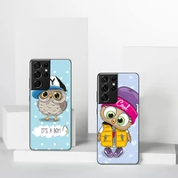 smart baby cute owl lover cartoon phone case for samsung a51 a32 a52 a71 a50 a12 a21s s10 s20 s21 plus fe ultra