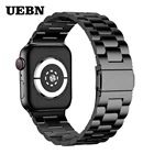 Ремешок UEBN металлический для Apple watch Series 5 4 3, классический браслет из нержавеющей стали для iWatch 40 мм 44 мм 42 мм 38 мм