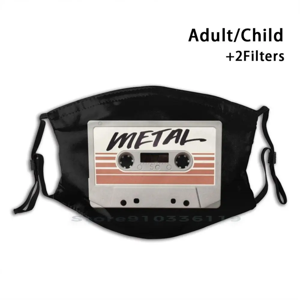 

Тяжелый металл Ретро кассеты 70S 80S многоразовые рот маска для лица с фильтрами дети тяжелый металл музыка жесткий тяжелый металлический рем...