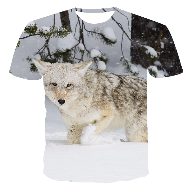 

Wolf 3D Print T Shirt Men Women Summer Casual Hip Hop Short Sleeve Shirt