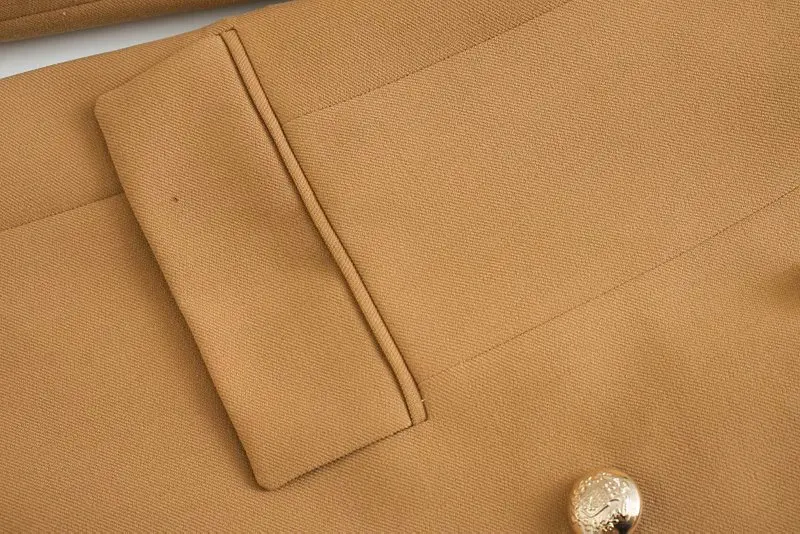

ZXQJ elegant women solid brown blazer jackets 2020 fashion ladies double breaster suits casual female vintage blazer girls