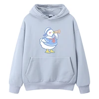 womens cartoon cute duck all match hoodie cotton aesthetic clothes long womens sweatshirt sleeve workout pullover sweatshirt