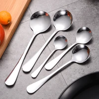 5pcsset 5 size 304 stainless steel spoons with long handle ice spoon coffee spoon tea home kitchen tableware spoons tableware