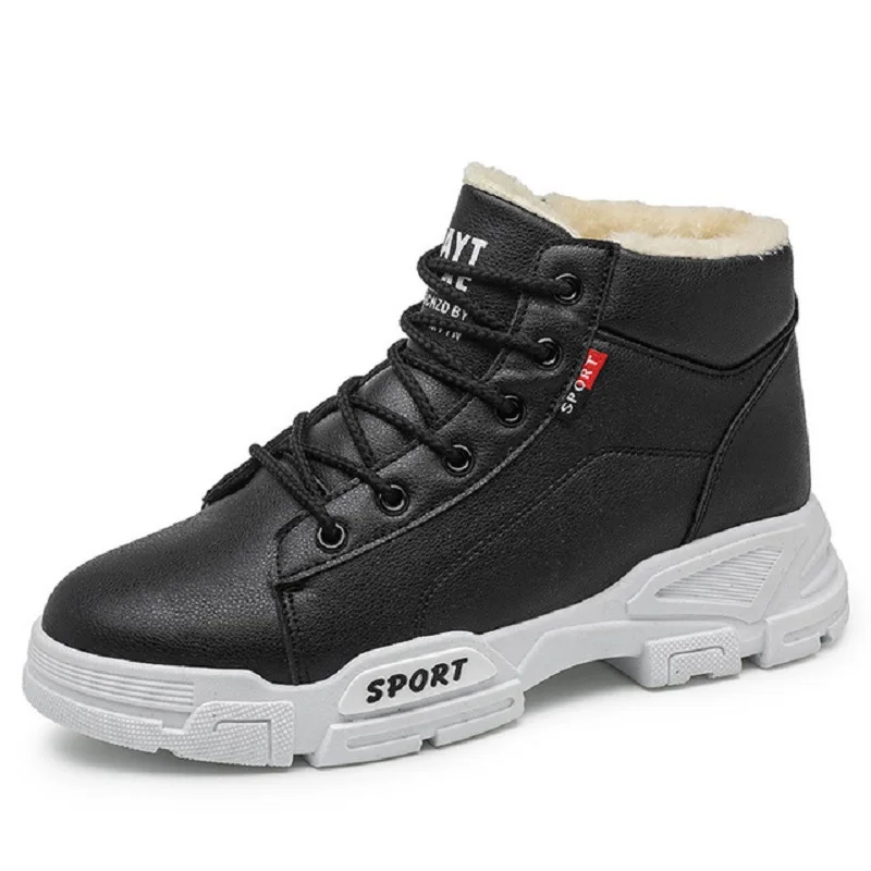 

2020 winter new men warm men shoes northeast trend snow boots casual plus velvet Martin boots lace-up cotton boots