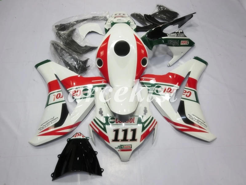 red green white 4 подарки ABS(литьевая форма) мотоцикл Полный Обтекатель кузова Набор для Honda CBR1000RR 2008 2009 2010 2011 черный матовый - Цвет: red green white