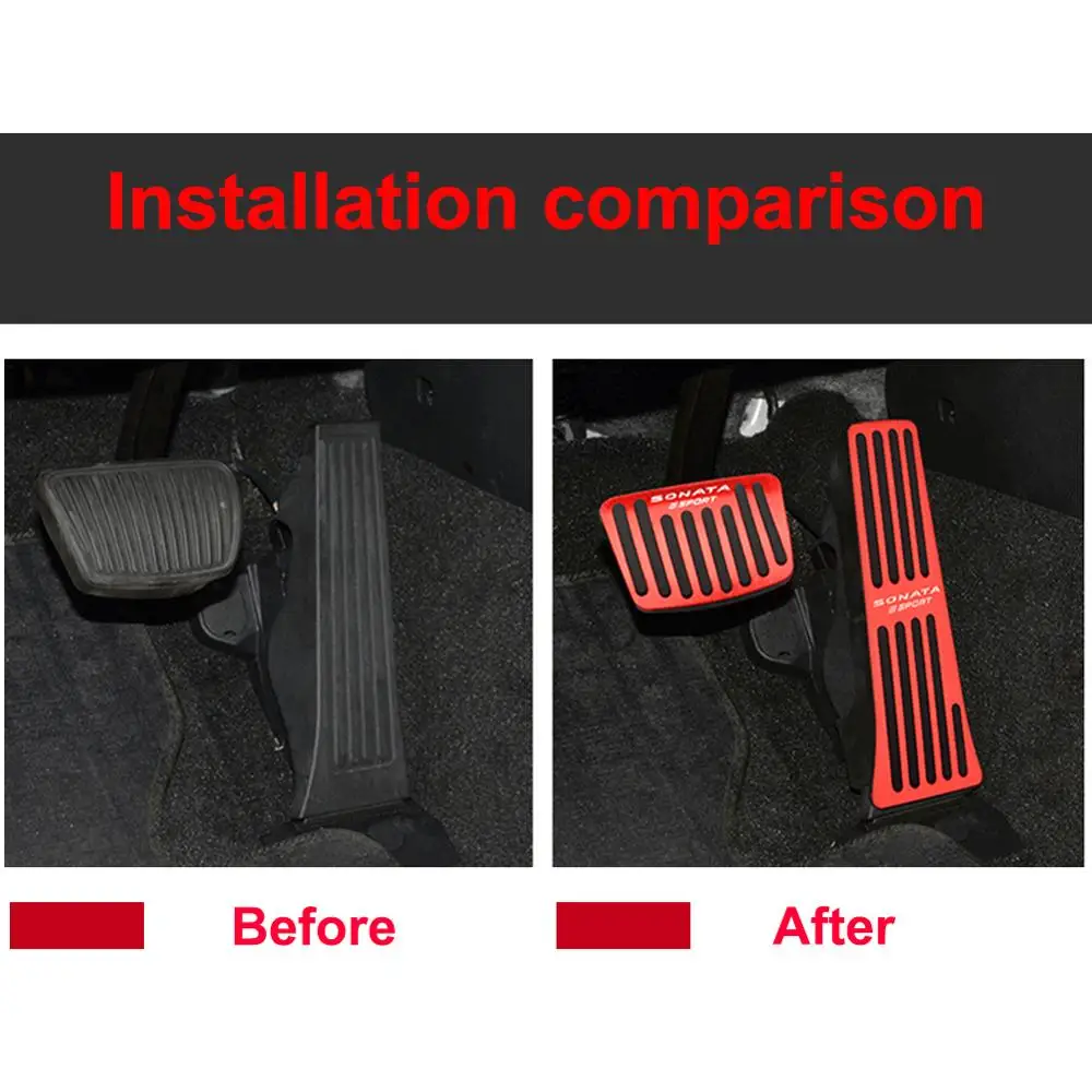 

Aluminum Alloy Pedals Cover For Hyundai Sonata 2020 Auto No Drilling Aluminum Brake And Accelerator Pedal Covers 2Pcs/set