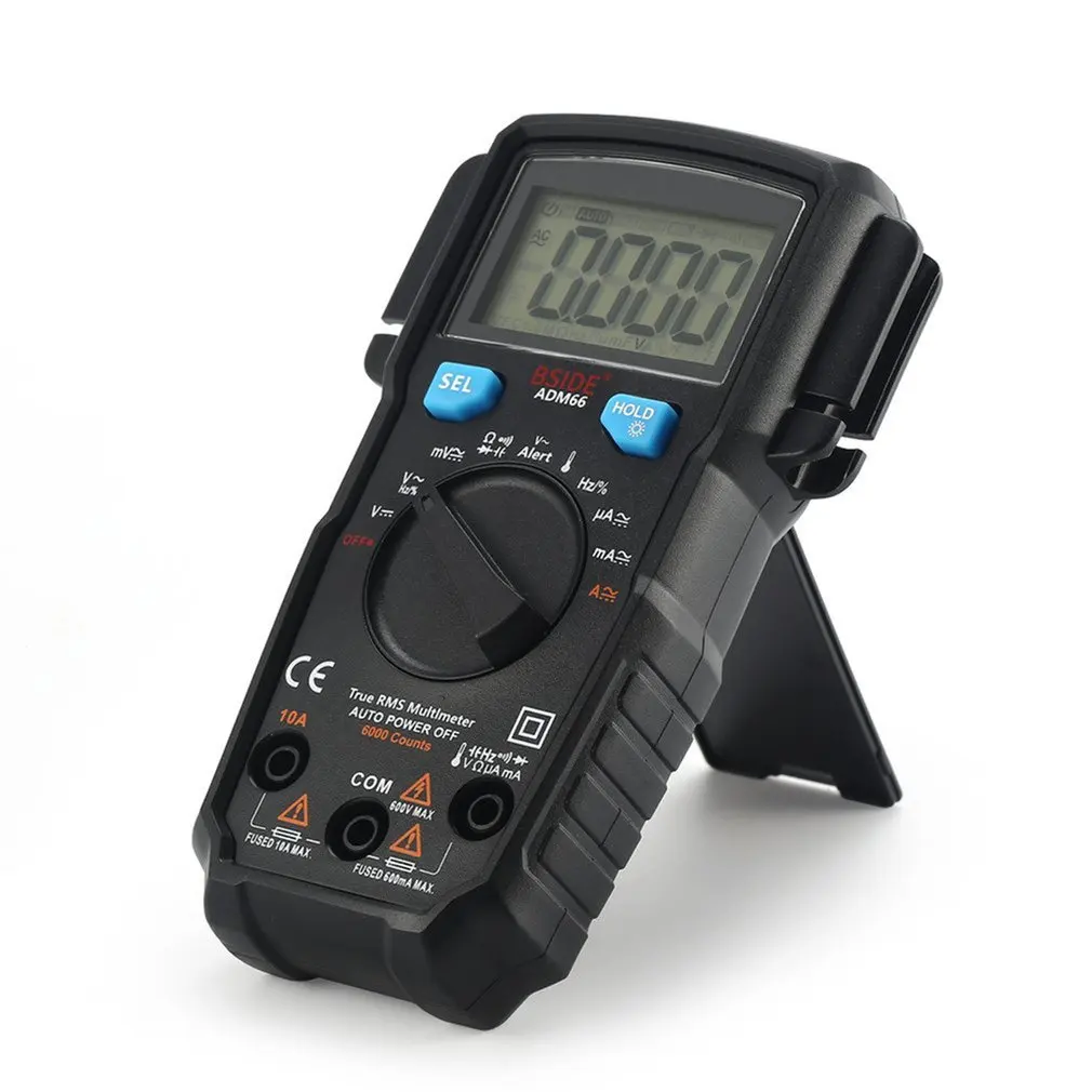

BSIDE ADM66 ADMS6 Mini Digital Multimeter 1999 Counts True RMS Auto Range AC/DC Volt Amp Ohm Diode NCV Continuity Tester Meter