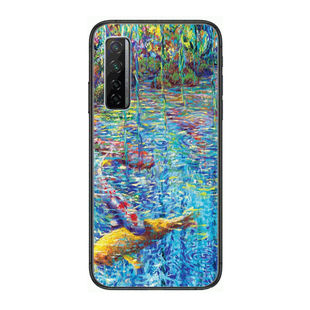 

Exquisite Art Painting Phone Case For Huawei Nova p10 lite 7 6 5 4 3 Pro i p Smart ZBlack Etui 3D Coque Painting Hoesje