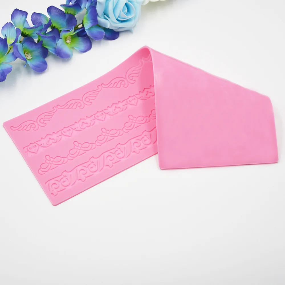 4 узора Кружева Плесень Силиконовый Сахар Pad украшение для края торта формы