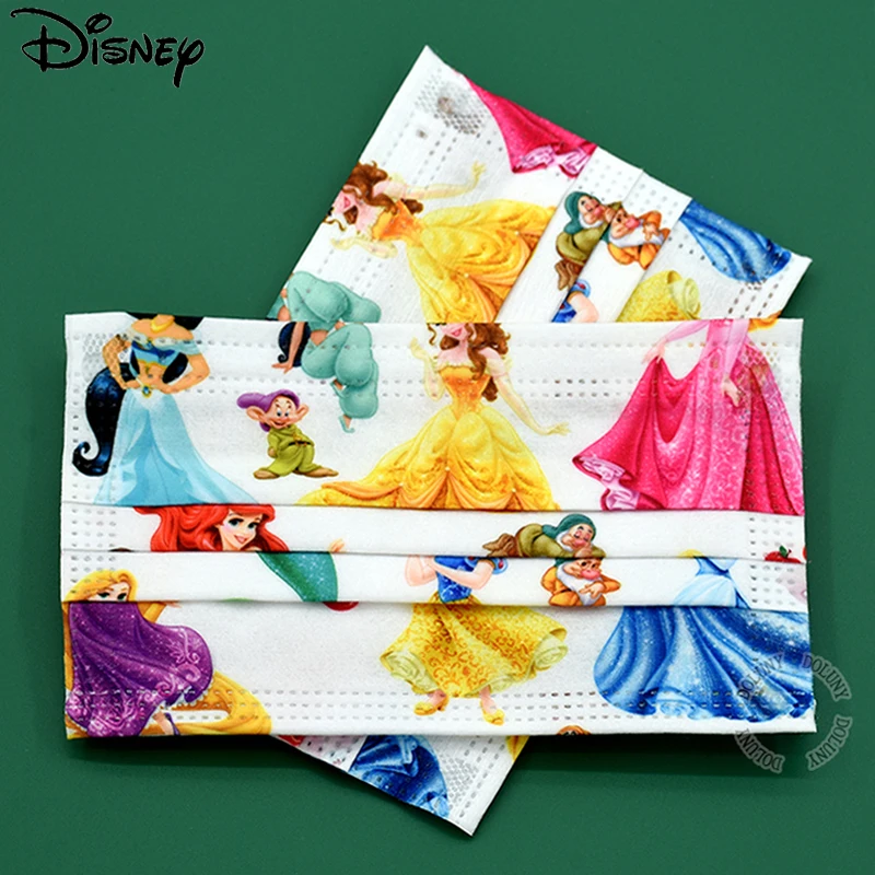 

Одноразовая детская маска Disney для взрослых Белоснежная мультяшная аниме-маска 3-х слойные защитные пылезащитные антиаллергические маски с ...