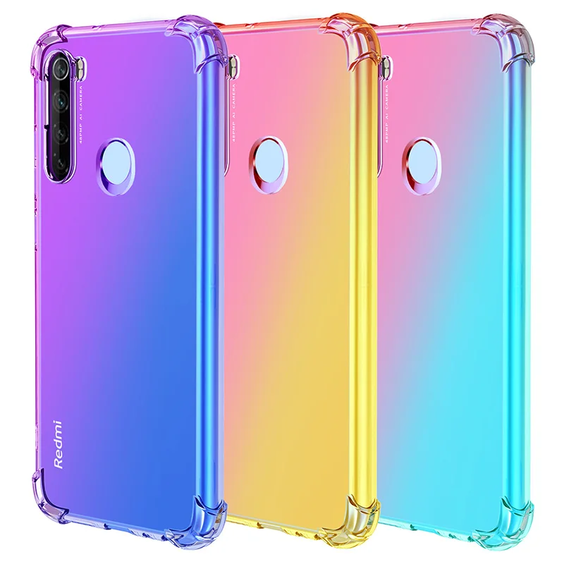 Чехол для Xiaomi Redmi Note 8 7 6 5 Pro 7A чехол мягкий силиконовый градиентный цветной Капа Mi 9