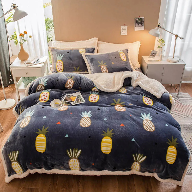 Роскошный комплект постельного белья из овечьей шерсти пододеяльник зимние