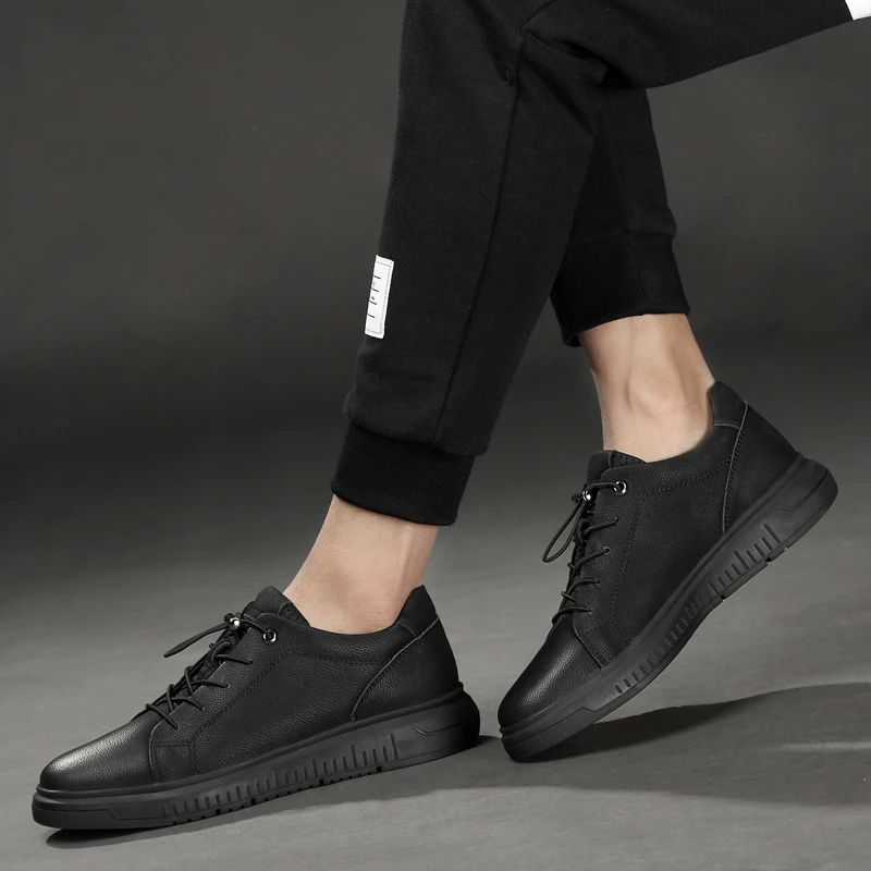 Мужские туфли из натуральной кожи белые на плоской подошве для отдыха прогулок