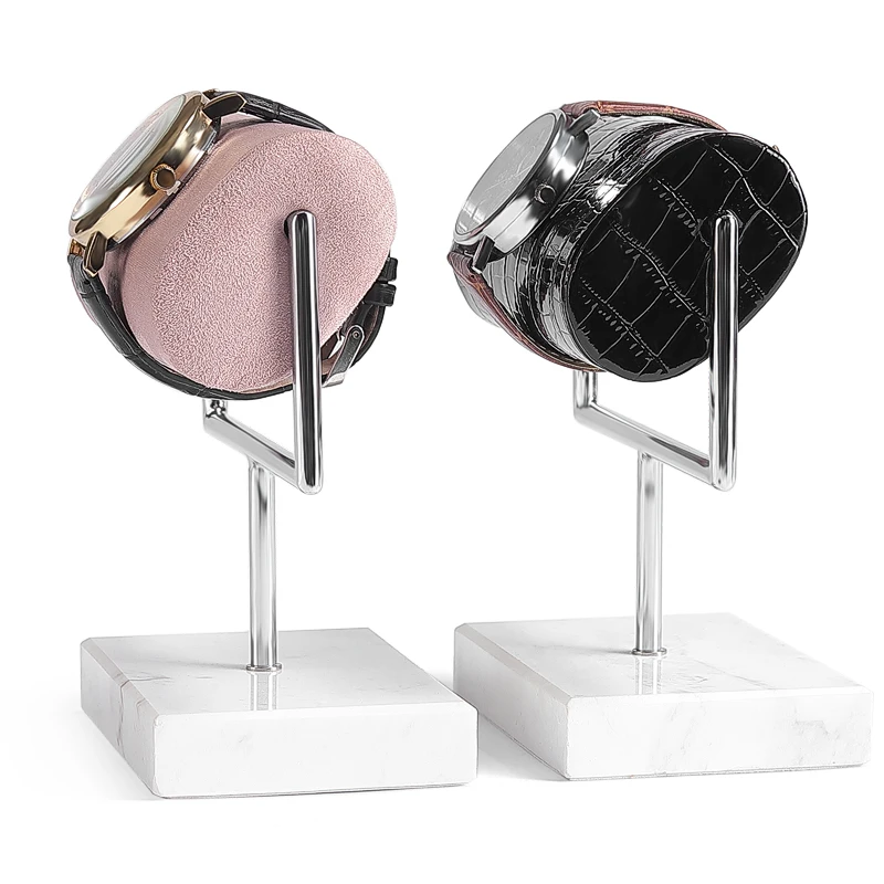 Metal leather watch display stand, watch table stand, watch stand, table holder, display storage holder, marble base