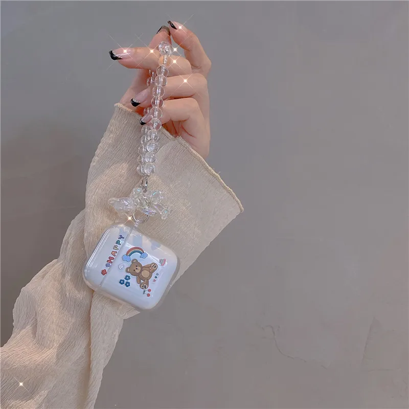 

Симпатичные чехлы для наушников AirPods Pro с лазерной фотографией, мягкая Беспроводная зарядка для AirPod 2 1