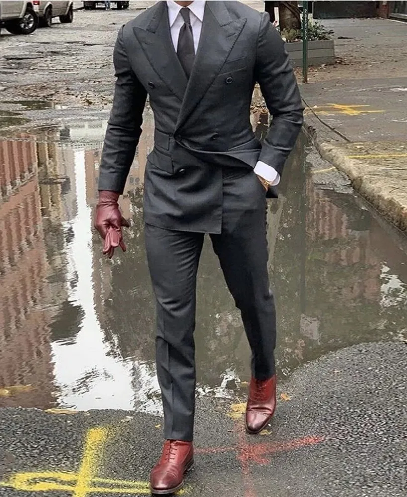 

Мужской Блейзер, двубортный Свадебный костюм, смокинг для жениха, новейший дизайн, костюм для мужчин, 212, 2 шт.