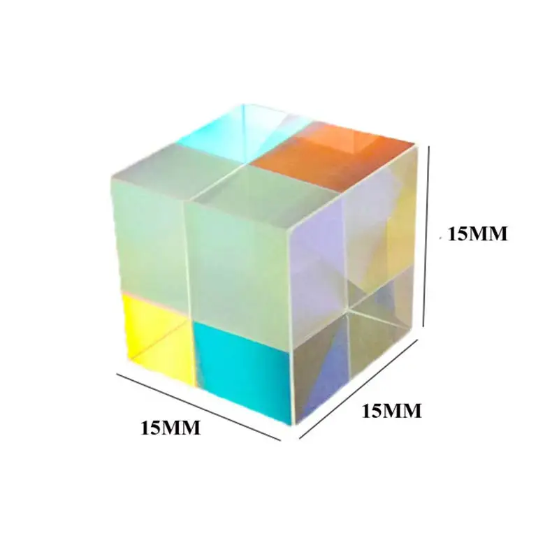 

Rainbo Optic Prism Glass Six-Sided Bright Light Combine Cube For Teaching Light Spectrum Children Students Present