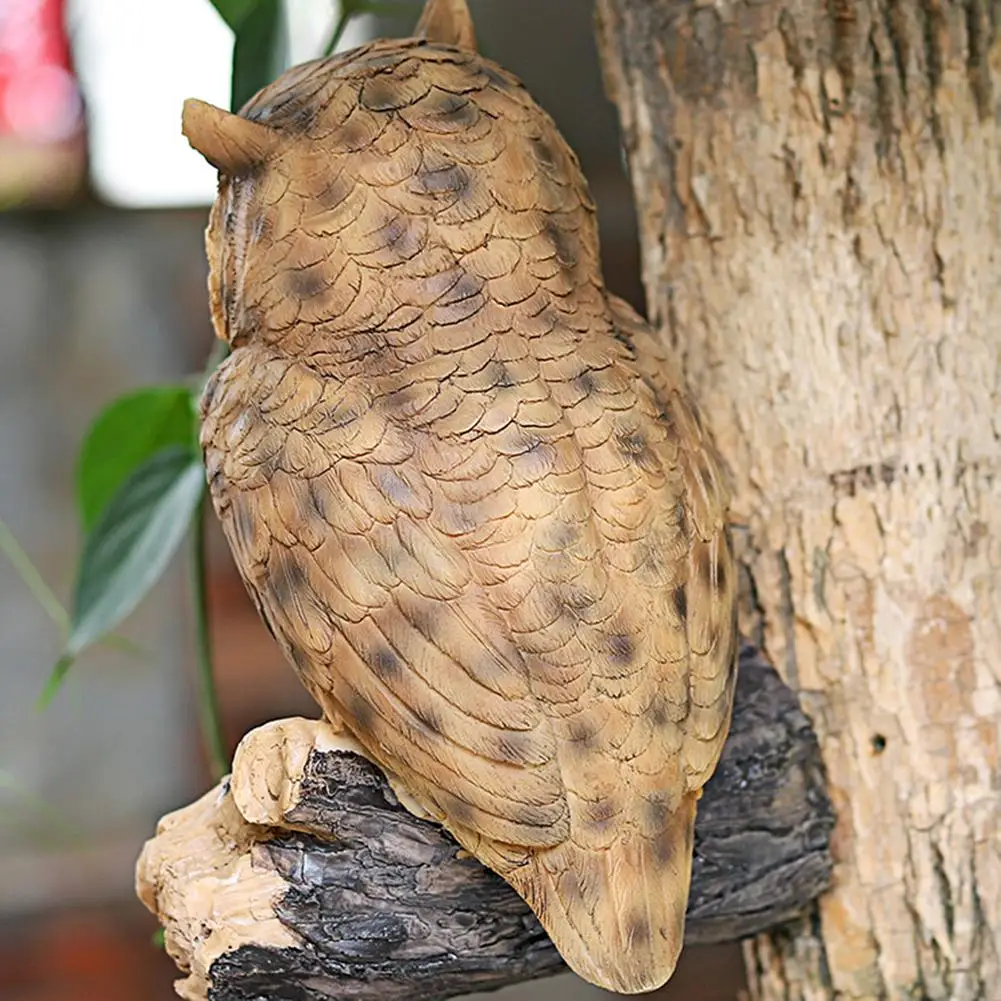 

Resin Garden Owl Statue Durable Craft Decor Yard Ornament Garden Animal Tree Hanging Decoration Pendant