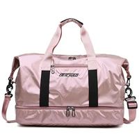 bags glossy fitness travel bags dry wet tas handbags women gym bag with shoes pocket traveling sac de nylon big bag xa742wb
