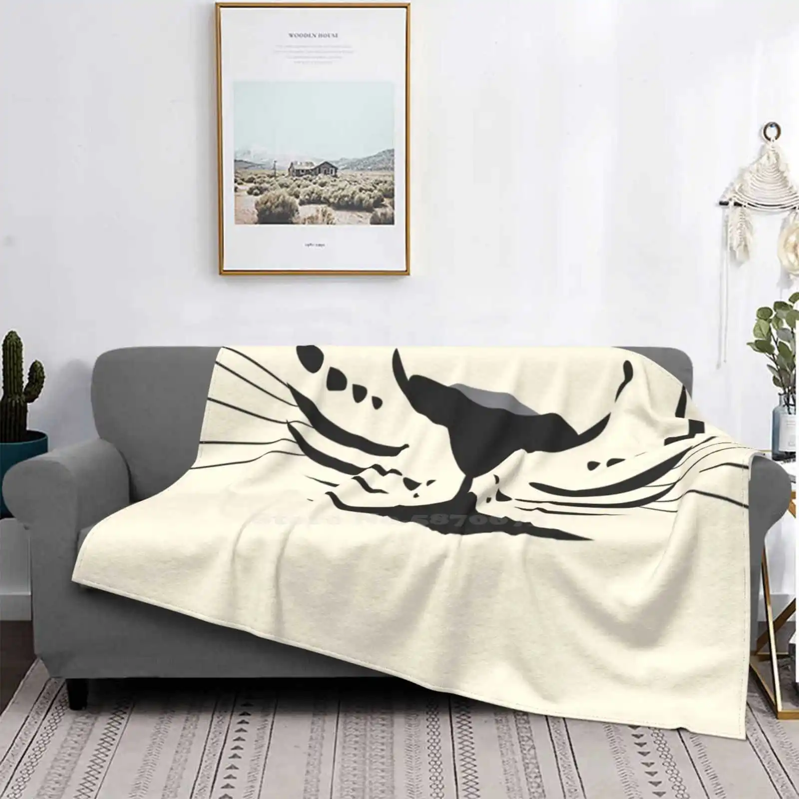 Одеяло чудовище с оранжевыми глазами мягкое теплое переносное одеяло для