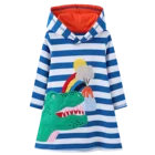 Jumping Metersплатье с длинными рукавами для девочек осенняя одежда с капюшоном и аппликацией в виде единорога платье принцессы хлопковое платье с капюшоном для маленьких девочек