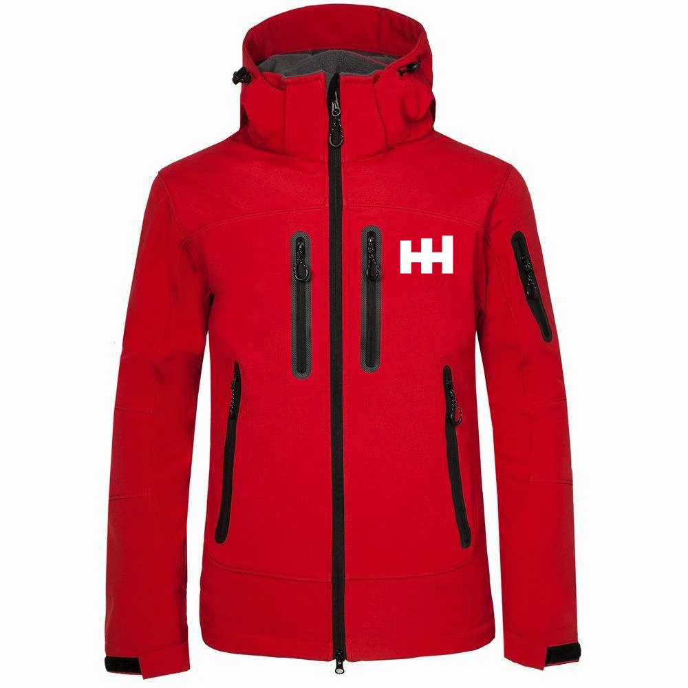 

2021 brand men's jacket outdoor mountaineering suit leisure sports windbreaker composite velvet soft shell windproof jacket