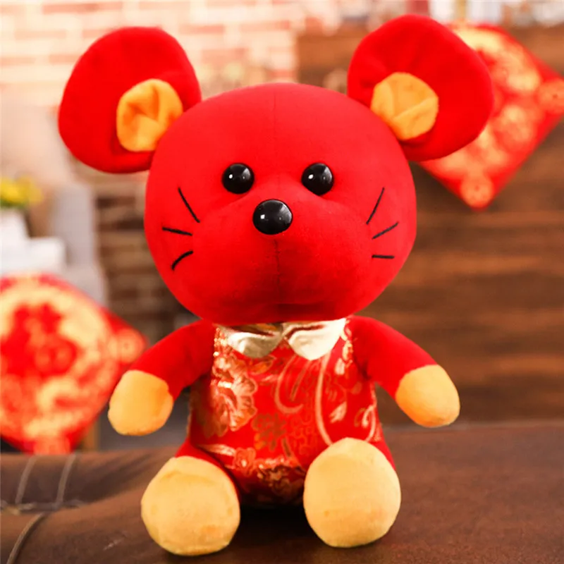 

Chinese Mascot Plush Toys 20/30CM height Kids Year Gift Plush Stuffed Mice Toys Children Plush Dolls wholesale
