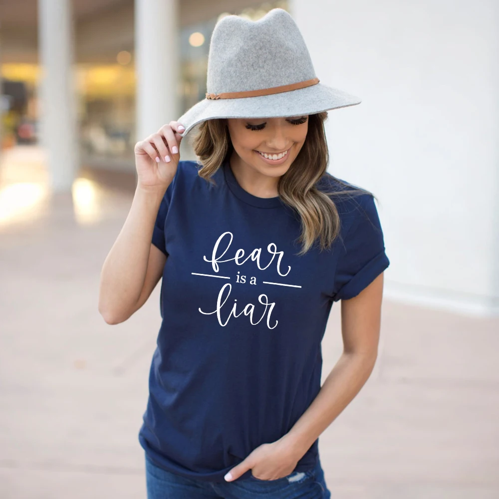Женская футболка с надписью страх лжец|Футболки| |
