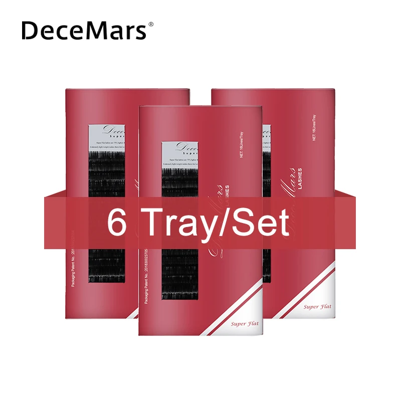 6 упаковок DeceMarsNew матовые плоские накладные ресницы отдельные норковые 0 15 20