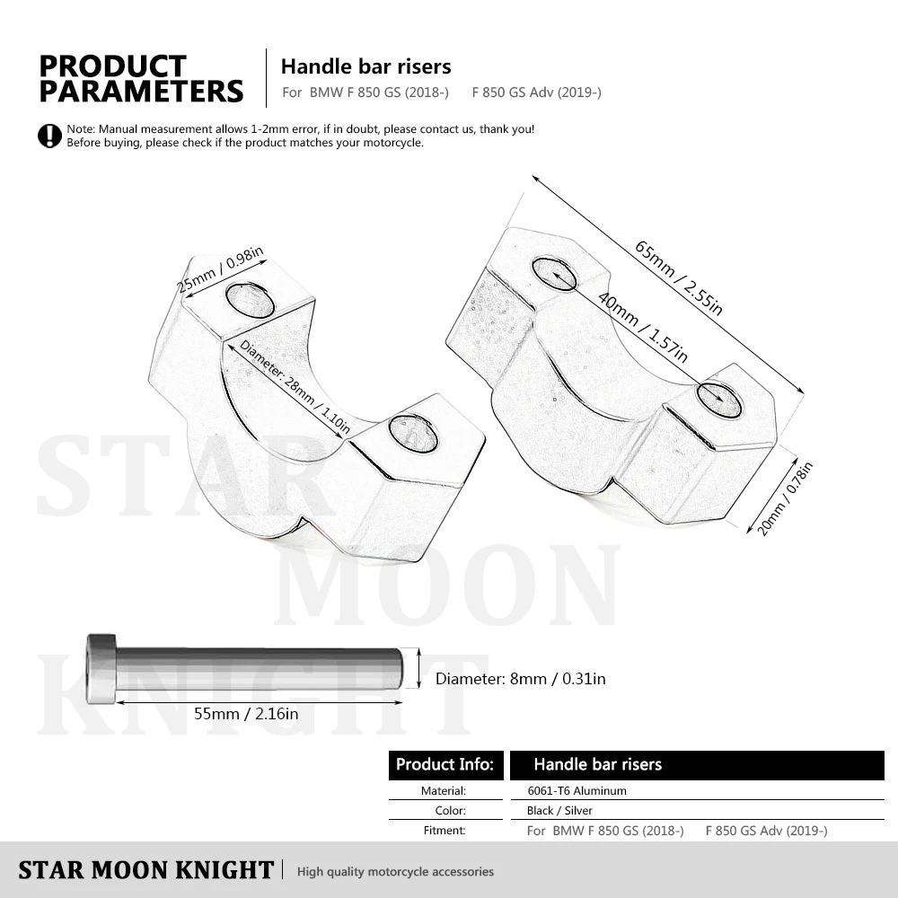 Зажим для рукоятки мотоцикла расширенный кронштейн на руль BMW F850GS Adventure F 850 GS F850 Adv