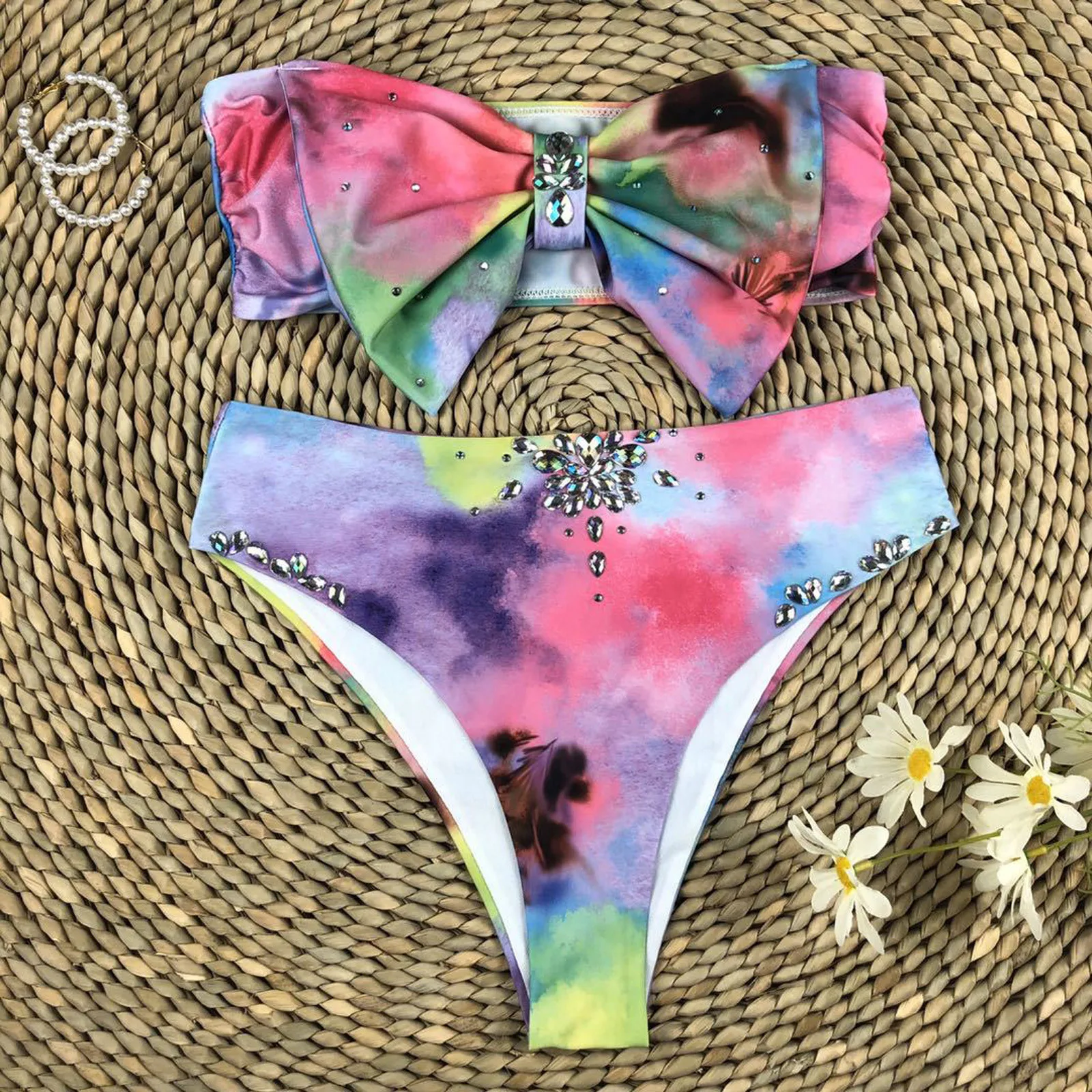 

new Women Solid Lace Bikini Set Push Up Swimsuit Beachwear Padded Swimwear Beach Sunbathing swimwear women Bikini Sexy Women